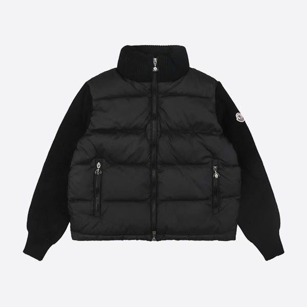 Moncler 24Fw 5-Panel Patchwork Check Pattern Down Jacket in Black