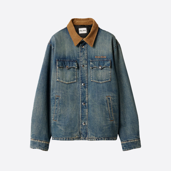 Dark Blue Flap Pocket Denim Cotton Jacket GWB234_1575_F0008_S_OOO