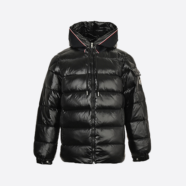 Moncler hooded down jacket with embossed web