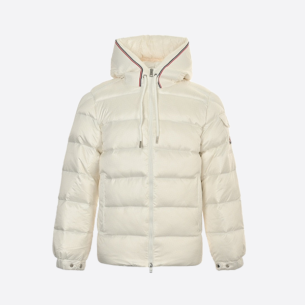 Moncler hooded down jacket with embossed web