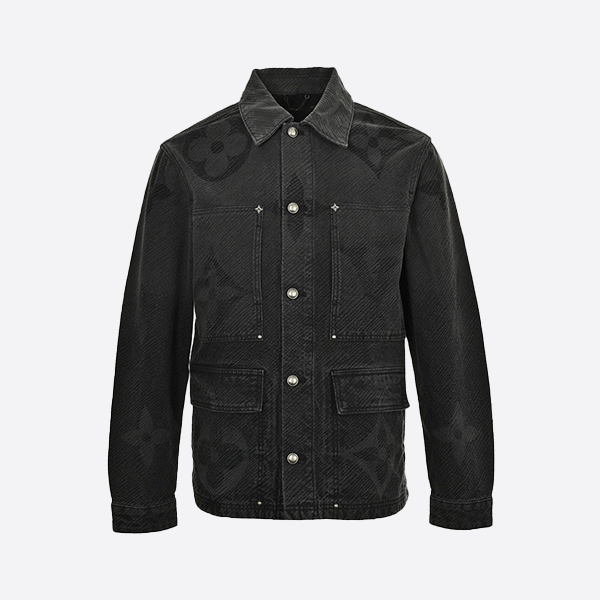 Louis Vuitton Dark Pattern Presbyopia Logo Twill Suit Denim Jacket