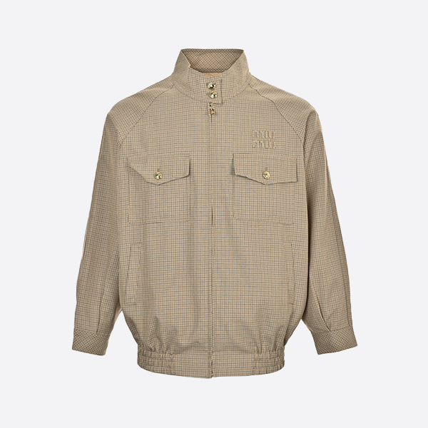 Miu Miu Fine Check Belted Jacket