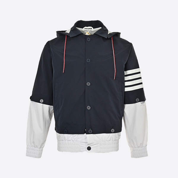 Thom Browne 24FW Detachable Panel Woven Jacket with Hood