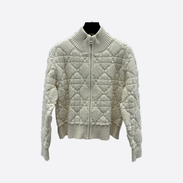 Dior stand collar diamond knit jacket