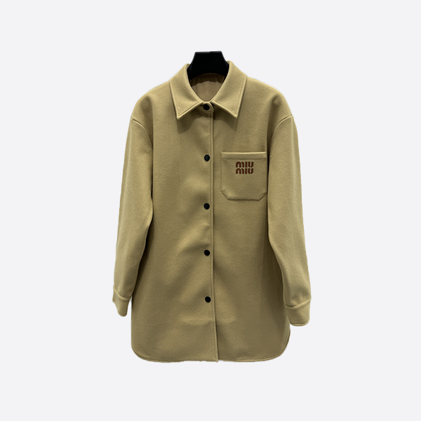 Miu Miu Letter Wool Shirt Jacket