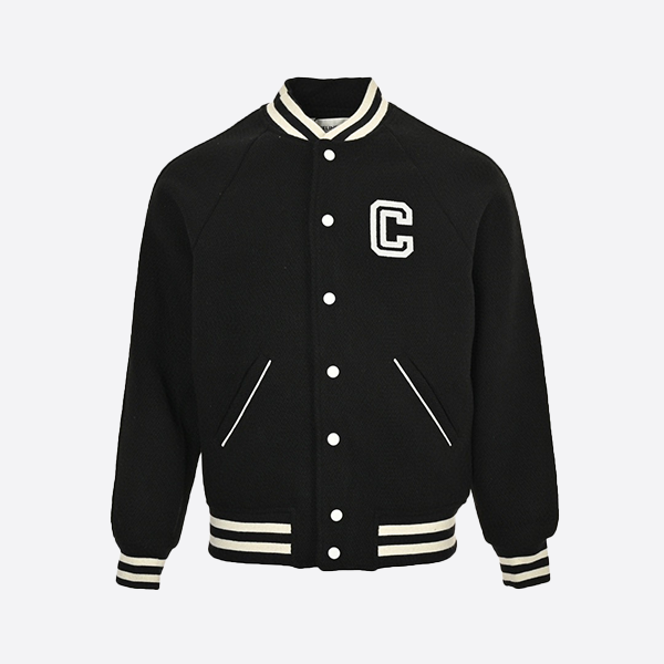 Celine 2024Fw Embroidered Letter Logo Stadium Jacket
