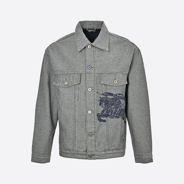 Burberry 24FW War Horse Print Washed Denim Jacket