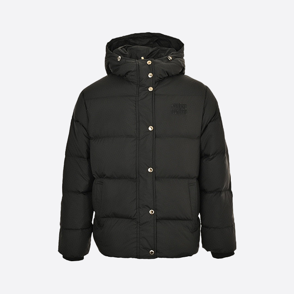 Miu Miu patchwork hooded down jacket