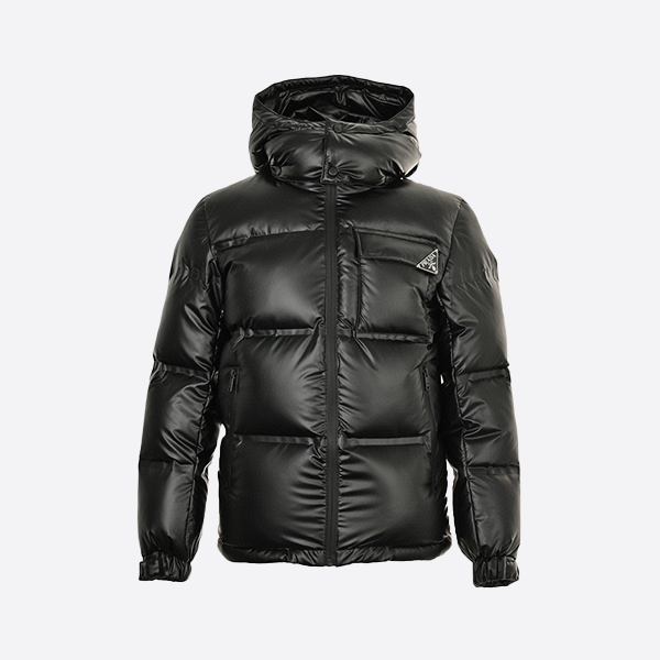 Prada Classic Triangle Logo Hooded Down Jacket