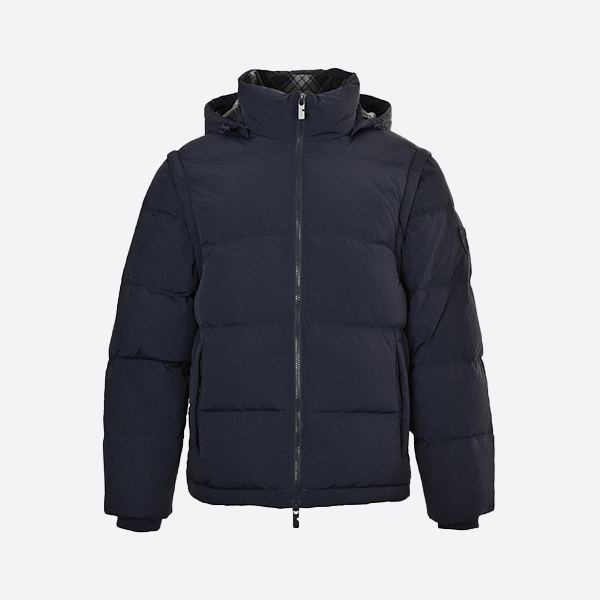 Burberry embroidered armband detachable sleeve hooded down jacket