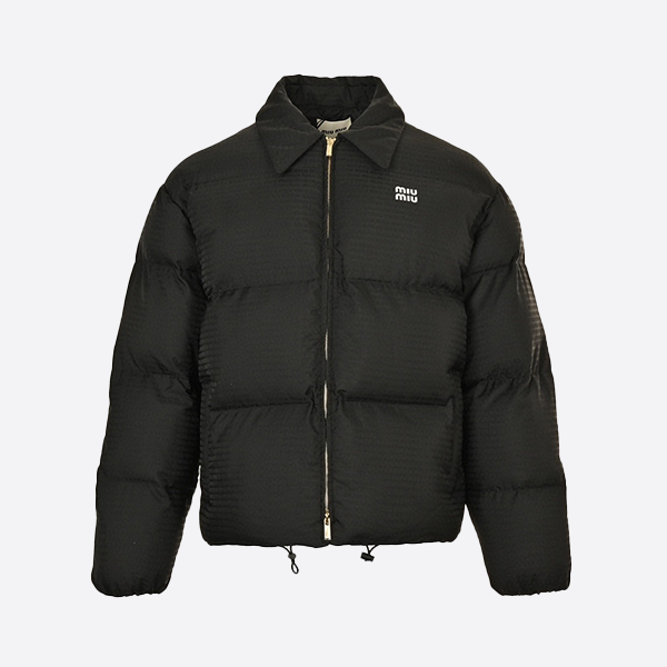 Miu Miu Jacquard All-Over Lapel Down Jacket