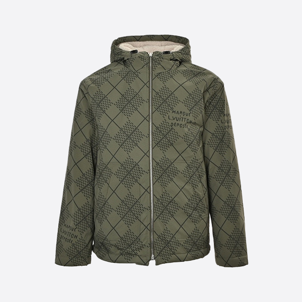 Louis Vuitton 24FW Checkerboard Nylon Reversible Sherpa Jacket