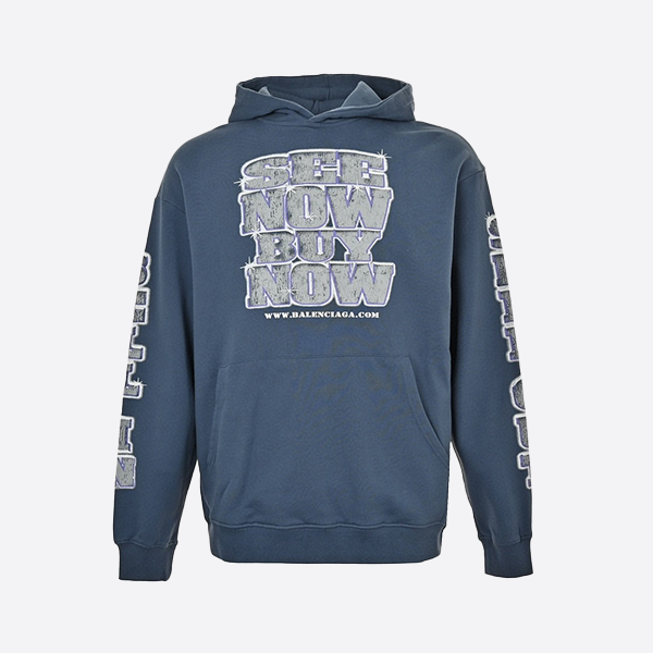 Balenciaga Diamond Letter Print Hooded Sweatshirt