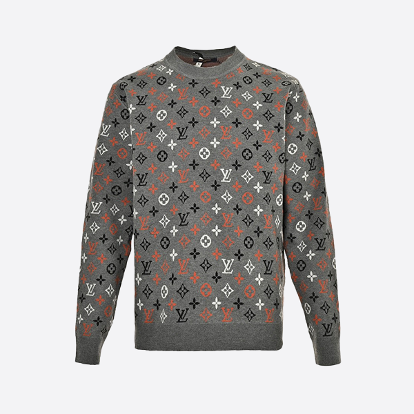 Louis Vuitton Classic Floral Monogram Jacquard Floral Crew Neck Sweater