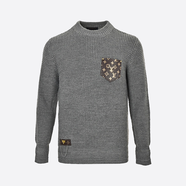 Louis Vuitton Metal Chain Leather Pocket Crew Neck Sweater