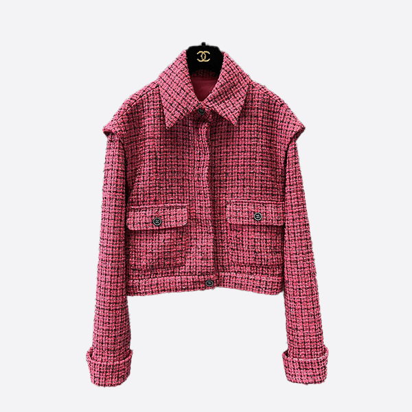 Chanel Tweed Flying Sleeve Lapel Dress Jacket