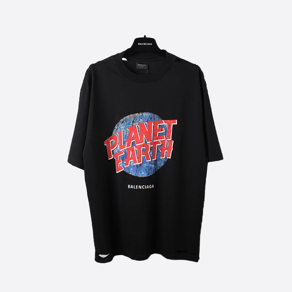 Balenciaga Earth Print Short Sleeve Shirt 2025SS