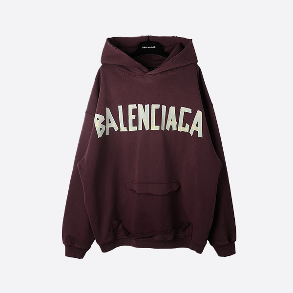 Balenciaga Paris Tape Hoodie, 2024 Spring/Summer, Red