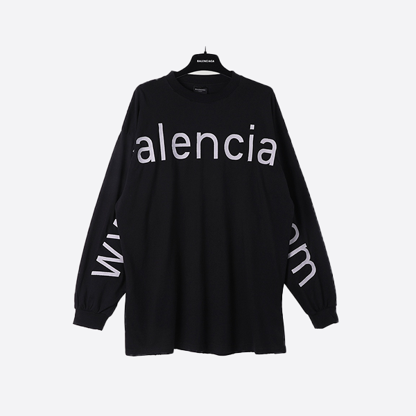Balenciaga Official Website Embroidered Long Sleeve 23SS Black
