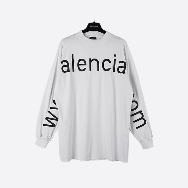 Balenciaga Official Website Embroidered Long Sleeve 23SS White