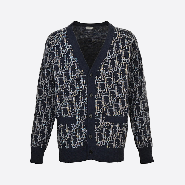 Dior 2024Fw All-Over Print Jacquard Cardigan Sweater