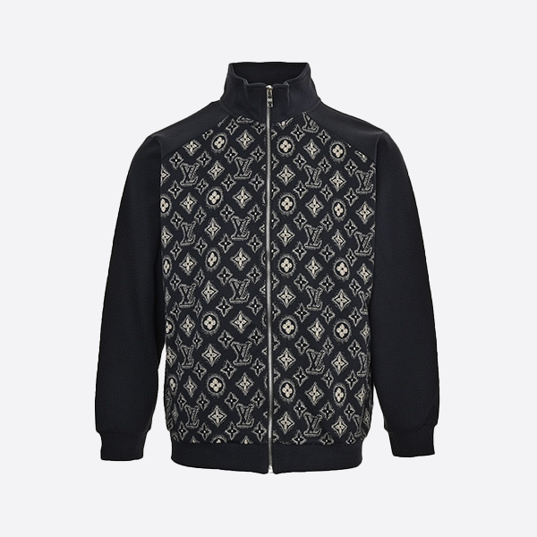 Louis Vuitton Monogram Sports Suit with Stand Collar Jacket