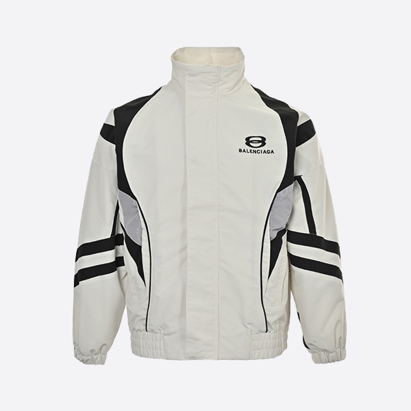 Balenciaga's catwalk-style patchwork sports jacket