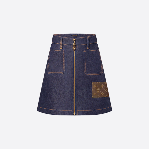 Louis Vuitton Zip-Up Denim Skirt
