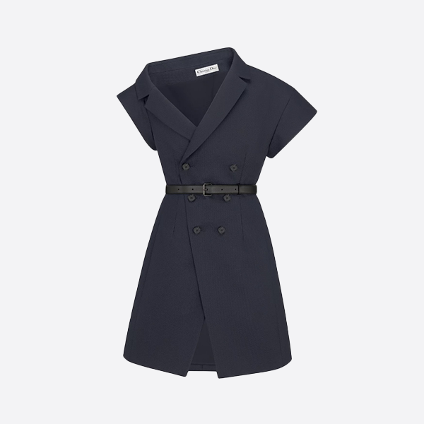 Dior suit slant collar dress