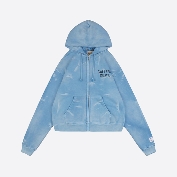 Gallery Department Sunfade Zip-Up Hoodie in Blue