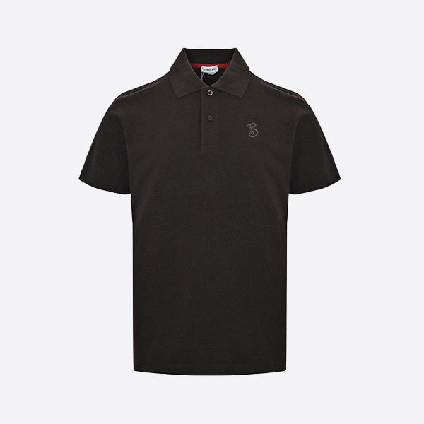 Burberry 2025 Spring/Summer Shield Embroidered Polo Shirt, Short Sleeve