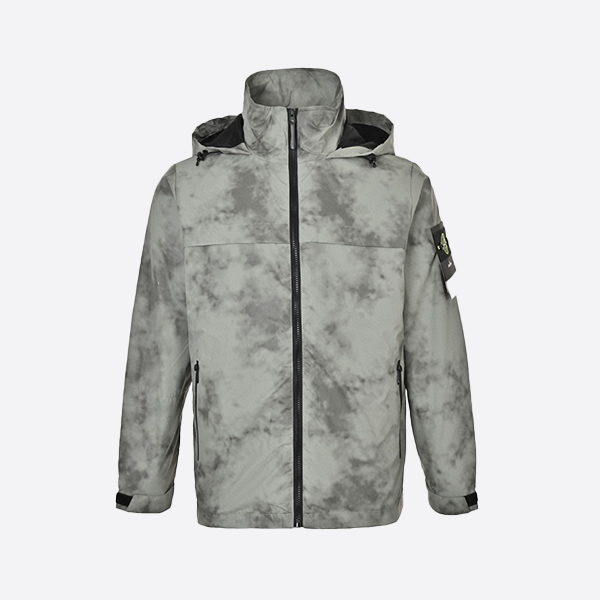 Stone Island hooded jacket with sleeve badge