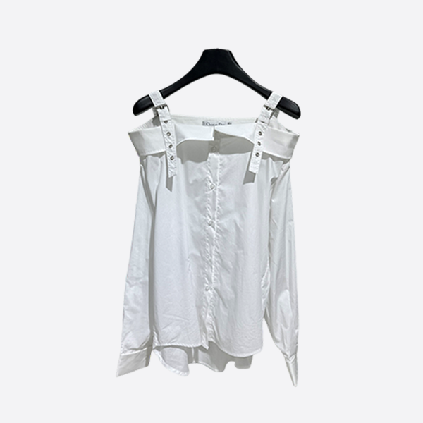 Dior off-the-shoulder poplin shirt