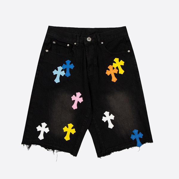 Chrome Hearts denim shorts in multicolor