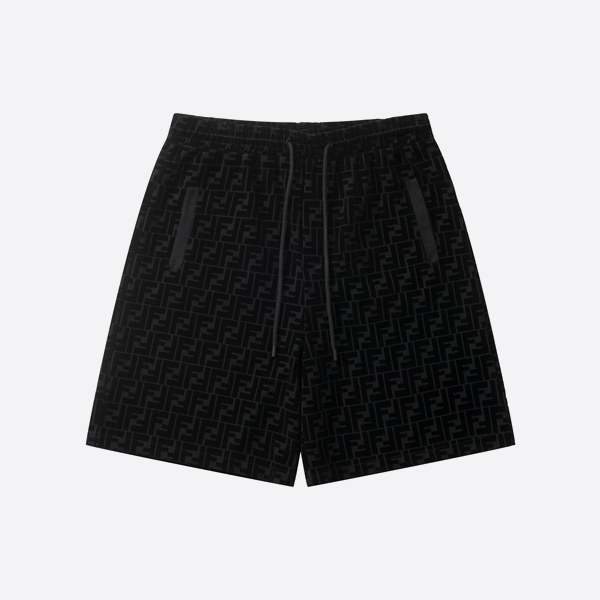 Fendi 2025SS Black Flock Shorts