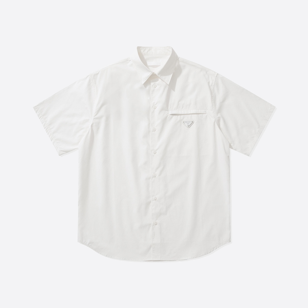 Prada 25ss Triangle Logo Zip Pocket Short Sleeve Shirt