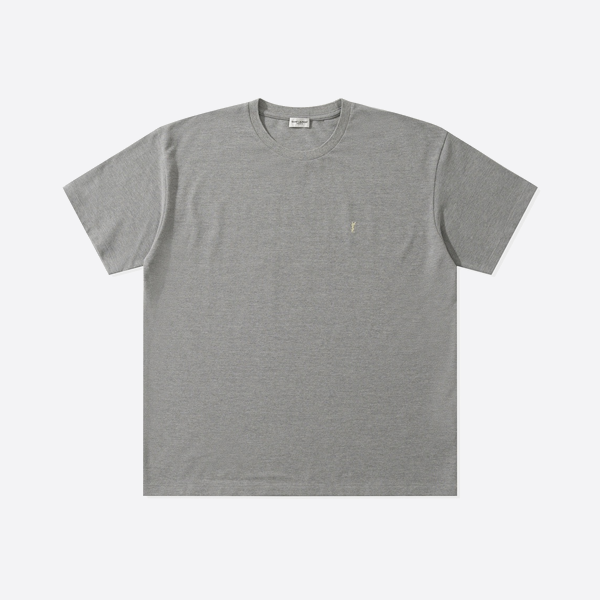Saint Laurent 25ss logo embroidered basic short sleeve