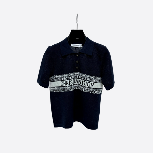 Dior contrast logo knitted short sleeves