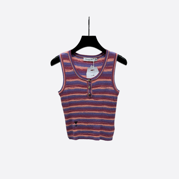 Dior striped crew neck knitted vest