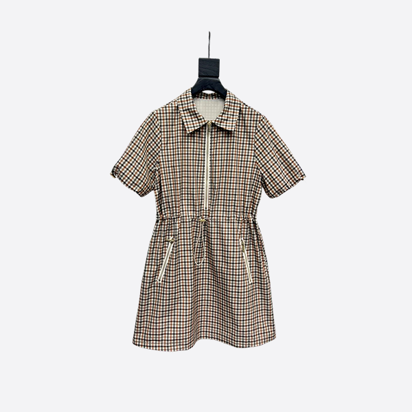 Miu Miu plaid short-sleeved dress