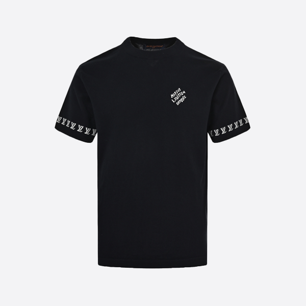 Louis Vuitton 2024 Spring/Summer Jacquard Lettering Logo Short Sleeve Black