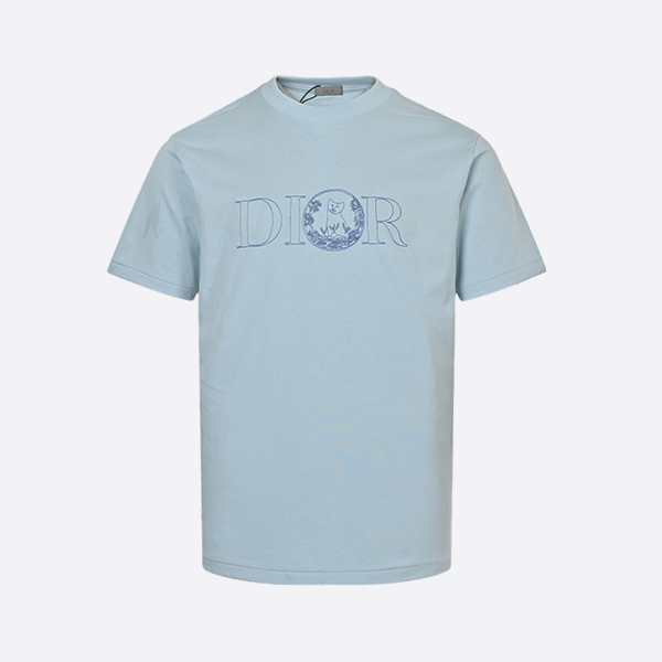 Dior 25ss cat embroidered short sleeve
