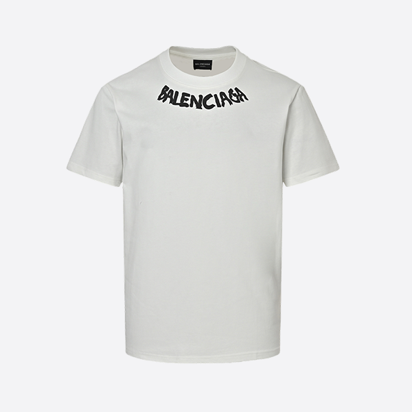 Balenciaga 25ss collar letter foam print short sleeves