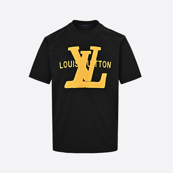 Louis Vuitton 25ss thick rubber lettering print short sleeves