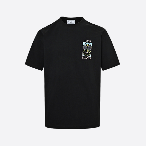 Casablanca 25ss tennis racket painted graffiti print short sleeve