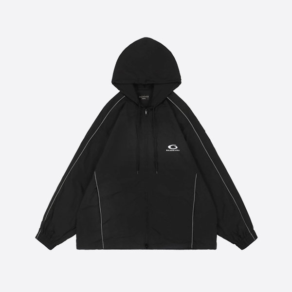 Balenciaga Fade Effect Loop Sports Icon Track Jacket Black