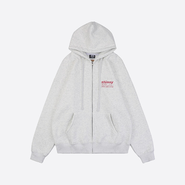 Stussy DNA Zip Hoodie Ash Heather