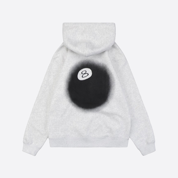 Stussy 8 Ball Fade Hoodie Ash Heather