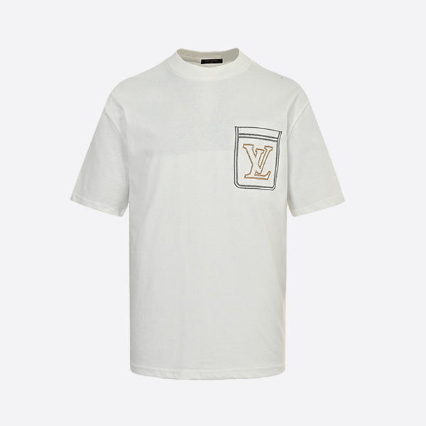 Louis Vuitton 25ss line faux pocket embroidered short sleeve
