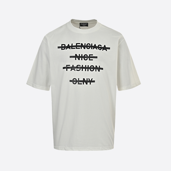 Balenciaga Striped Letter Print Short Sleeve